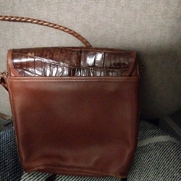Brighton Brown Woven Leather Crossbody Bag. Rehab Bag. - Picture 2 of 8